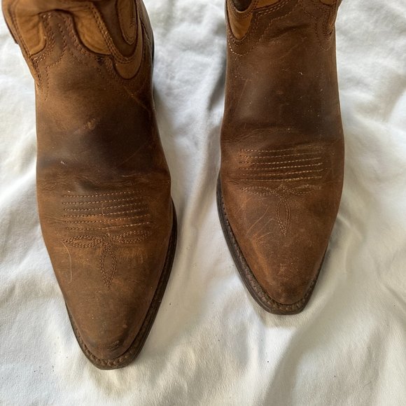 Amazonas Womens Brown Leather Western Cowboy Pointed Toe Pull On Boots Sz 9 - Picture 5 of 8